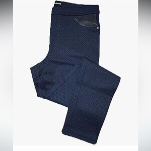 DKNY JEANS Sz M  pull on ponte stretch skinny pants blue black pattern